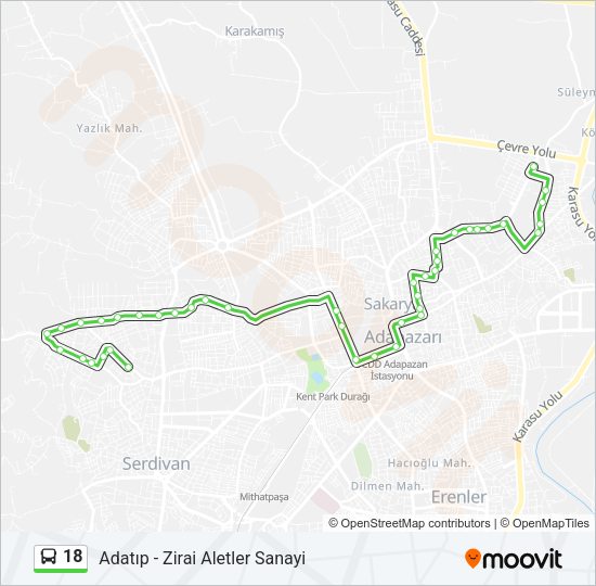 18 Bus Line Map