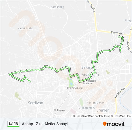 18 Bus Line Map