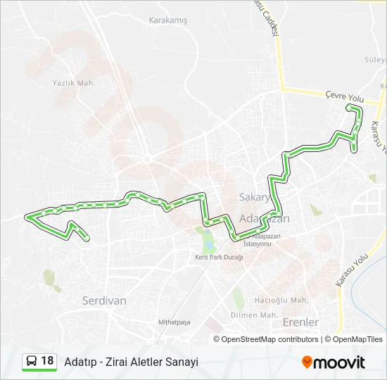 18 Bus Line Map