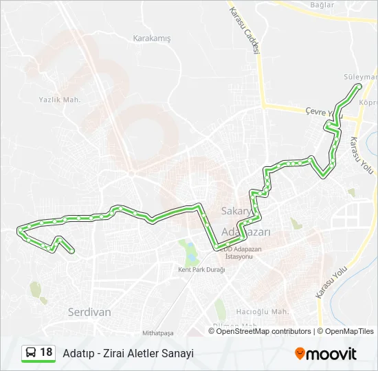 18 Bus Line Map