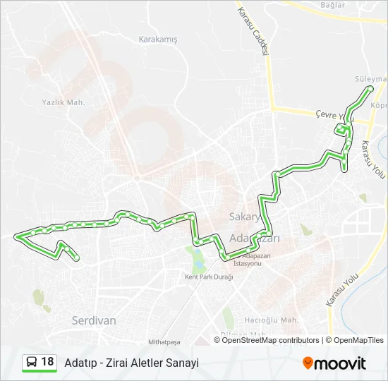 18 Bus Line Map