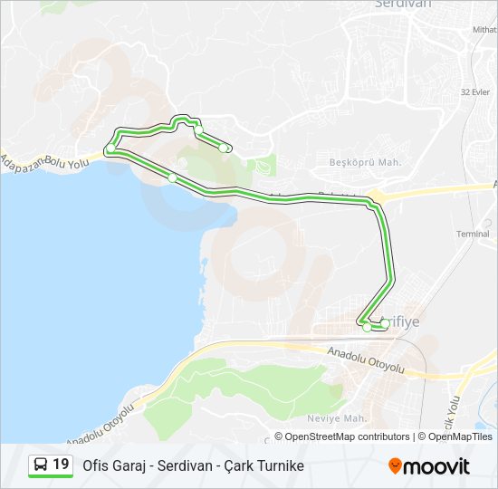 19 Bus Line Map