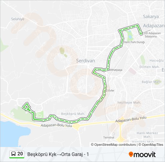 20 Bus Line Map