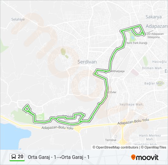 20 Bus Line Map