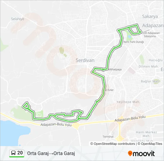 20 Bus Line Map