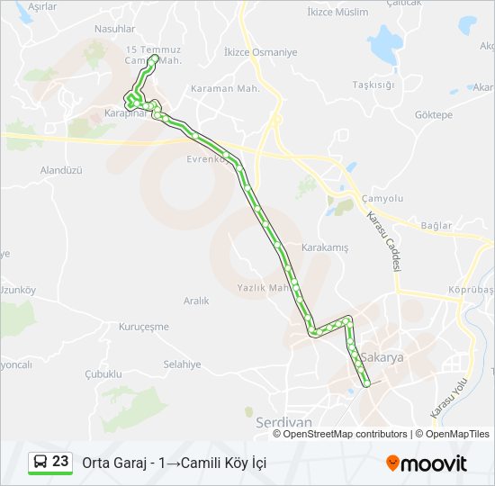 23 Bus Line Map