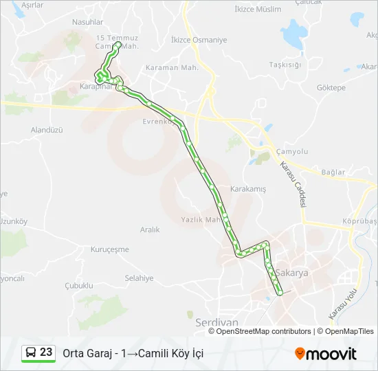 23 Bus Line Map
