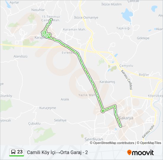 23 Bus Line Map