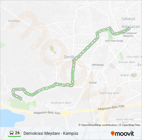 26 Bus Line Map