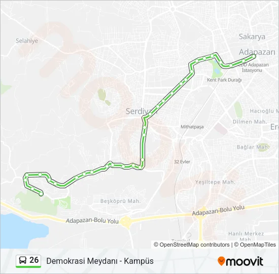 26 Bus Line Map