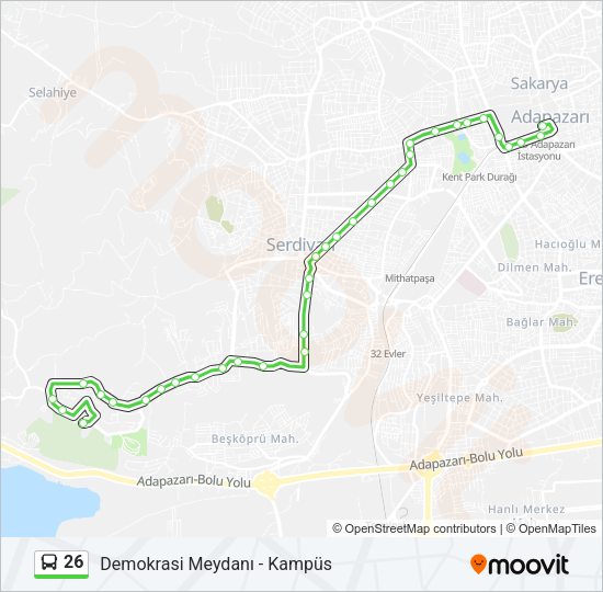 26 Bus Line Map