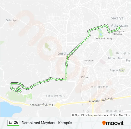 26 Bus Line Map