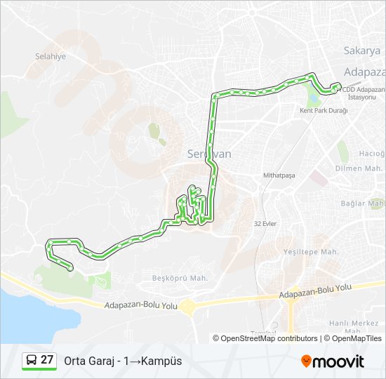 27 Bus Line Map