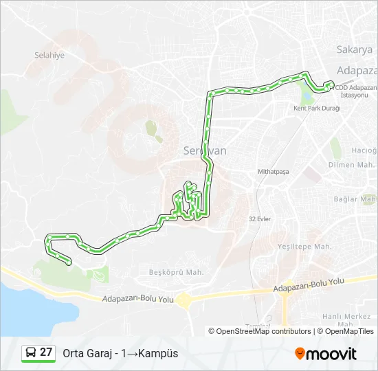 27 Bus Line Map