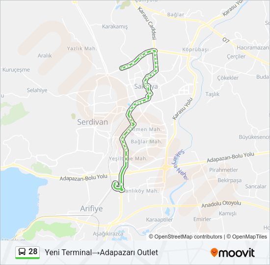 28 Bus Line Map