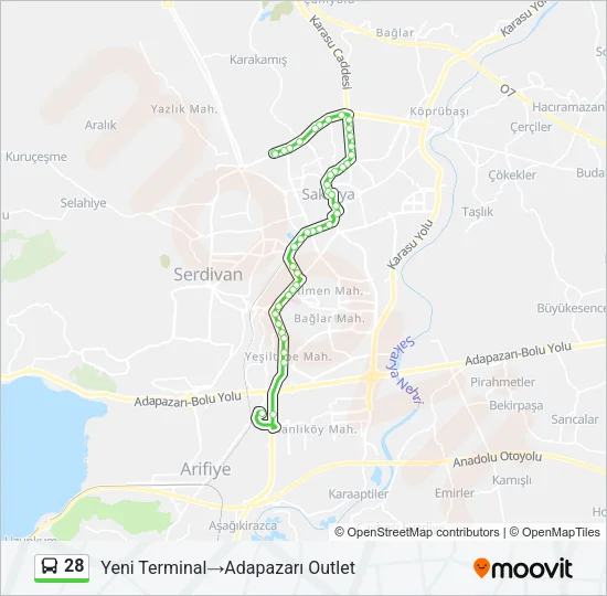 28 Bus Line Map