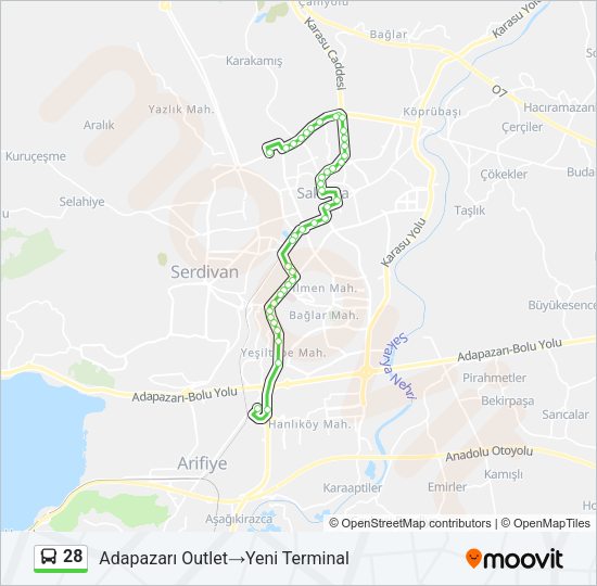 28 Bus Line Map