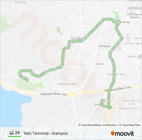 29 Bus Line Map