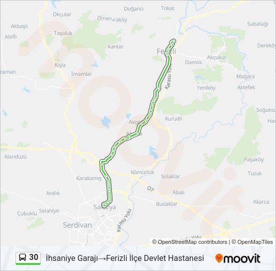 30 Bus Line Map