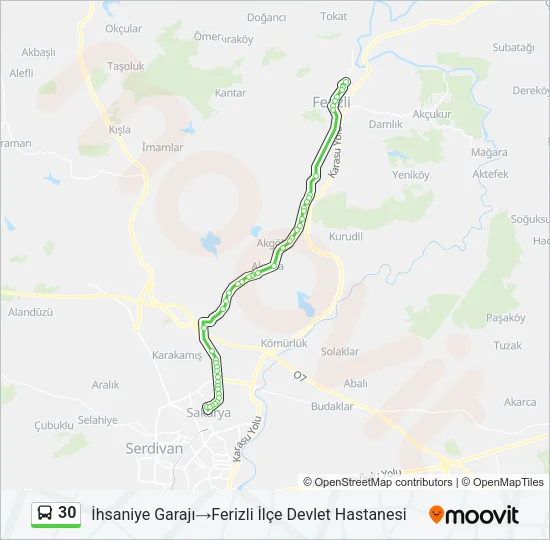 30 Bus Line Map