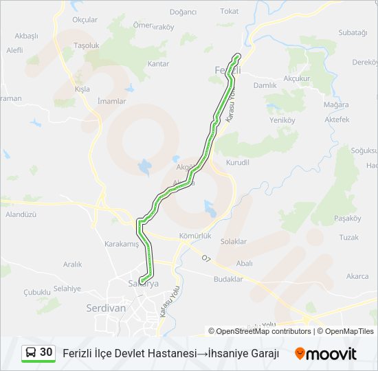 30 Bus Line Map