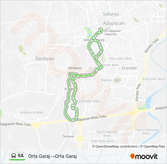 9A Bus Line Map