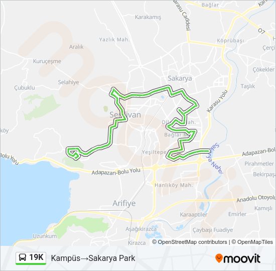 19K Bus Line Map