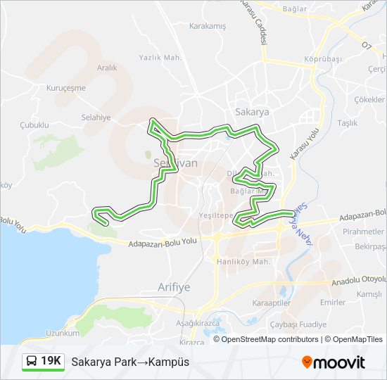 19K Bus Line Map