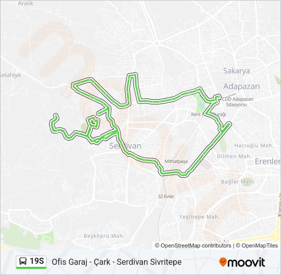 19S Bus Line Map