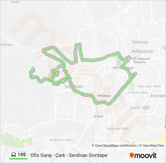 19S Bus Line Map