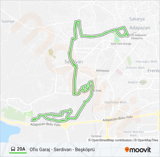 20A Bus Line Map