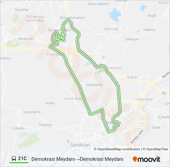 21C Bus Line Map