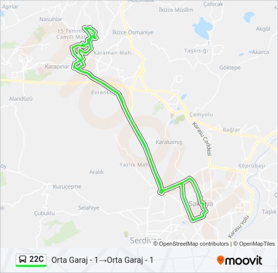 22C Bus Line Map