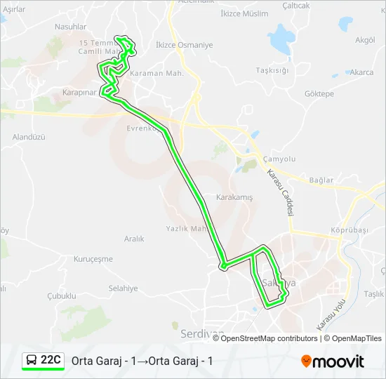 22C Bus Line Map