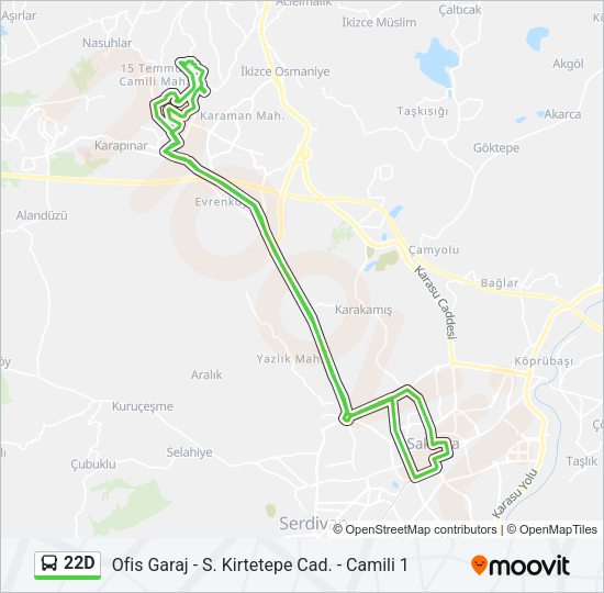 22D Bus Line Map