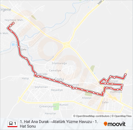1 Bus Line Map