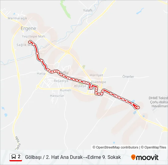 2 Bus Line Map