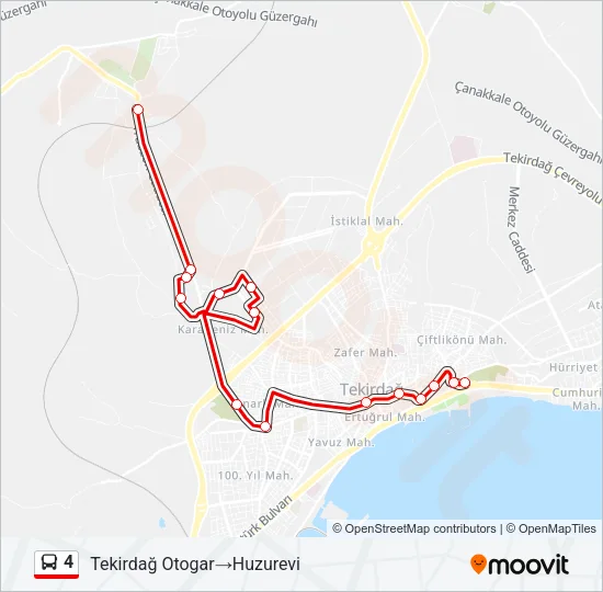 4 Bus Line Map