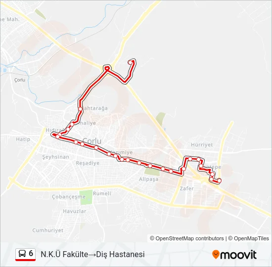 6 Bus Line Map
