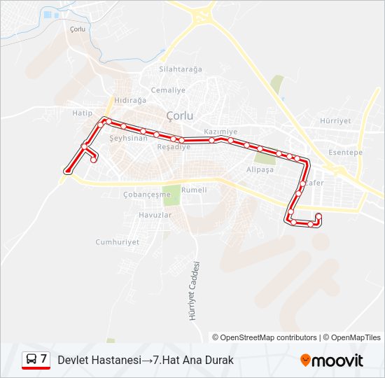 7 Bus Line Map