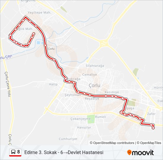 8 Bus Line Map