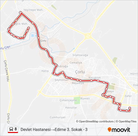 8 Bus Line Map
