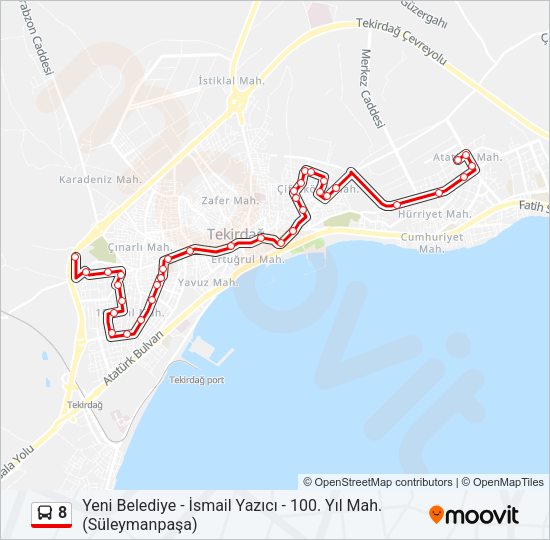 8 Bus Line Map