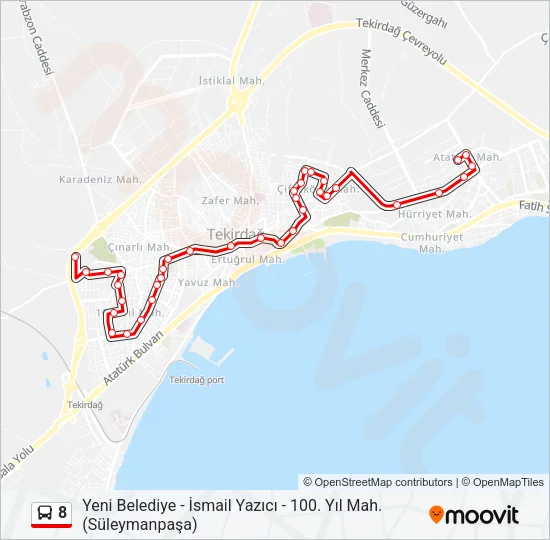 8 Bus Line Map