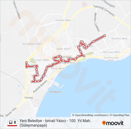 8 Bus Line Map