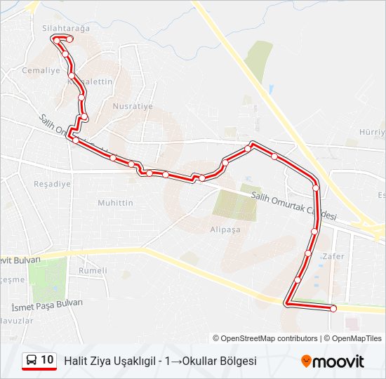 10 Bus Line Map