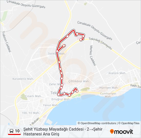 10 Bus Line Map