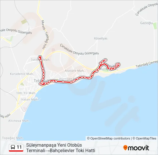 11 Bus Line Map