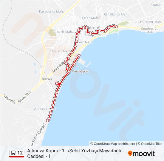 12 Bus Line Map
