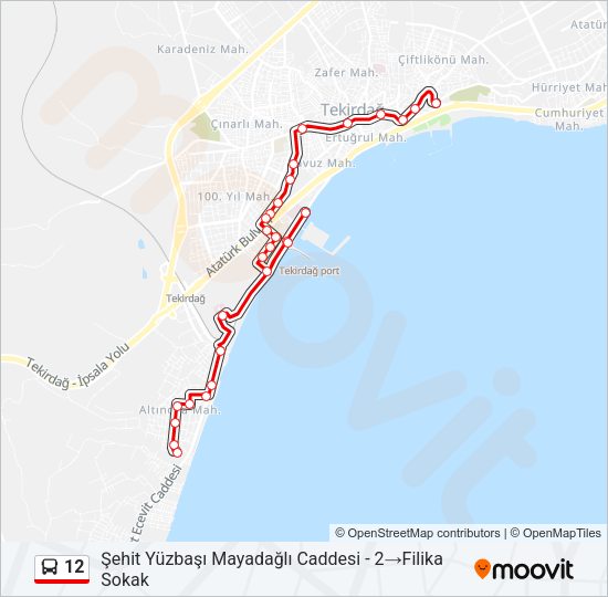 12 Bus Line Map